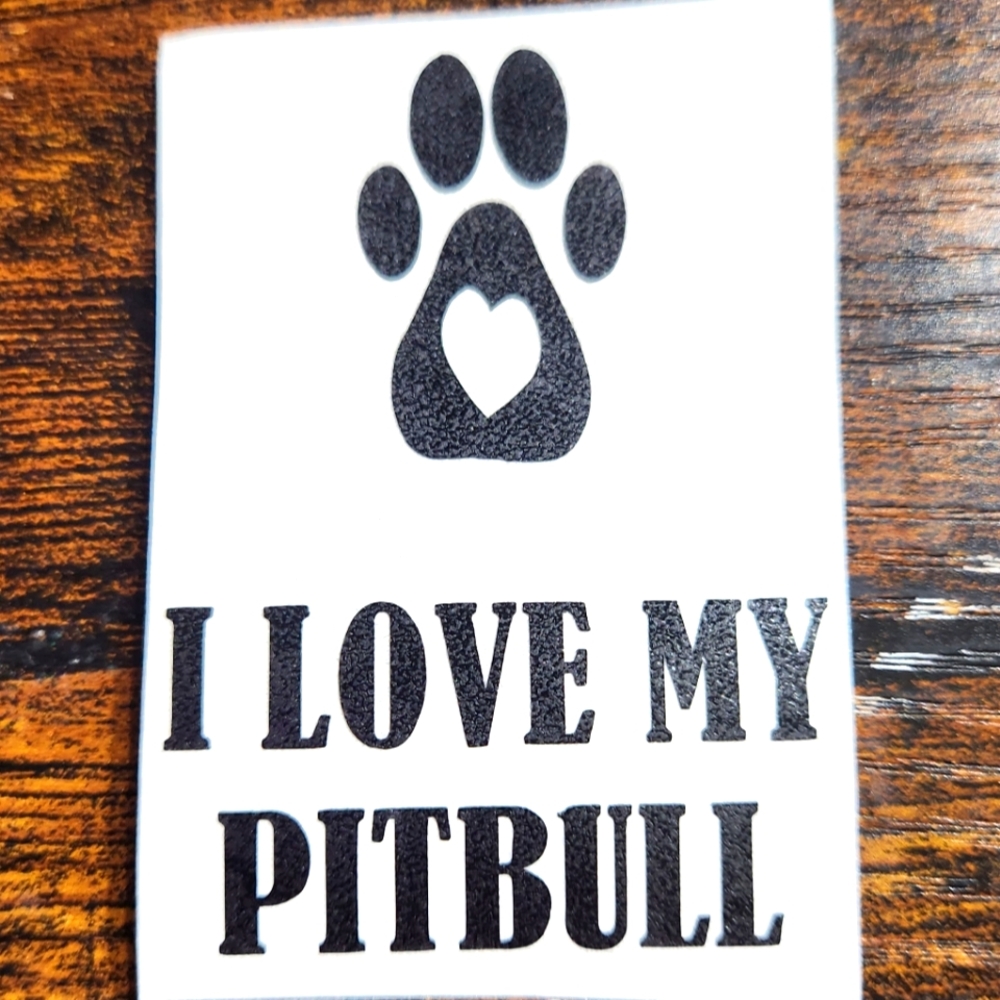 Car Decal I love my pitbull